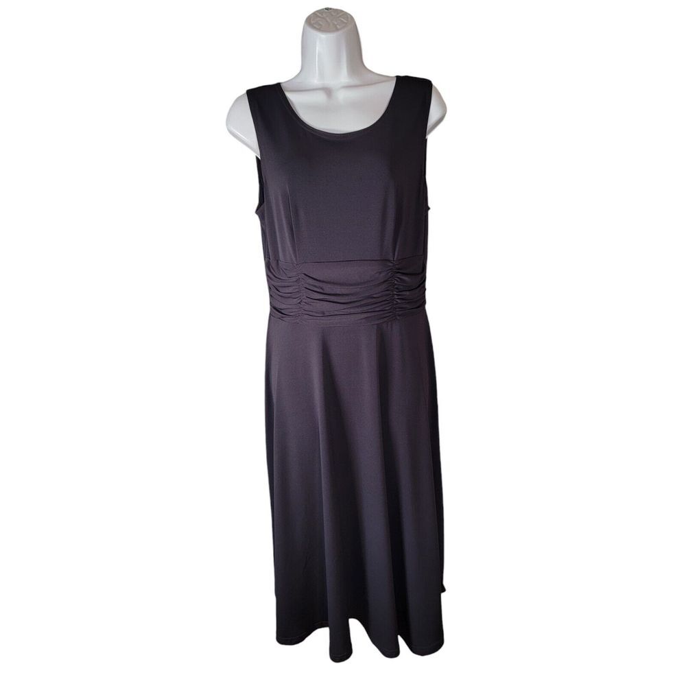 K Petite‎ Collection Womens Dress 10P Petite A Line Midi Brown Dress